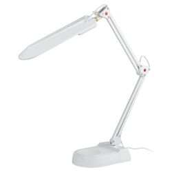 Настольный светильник ЭРА NL-202-G23-11W-W с лампой PL на струбцине и с основанием белый | Настольные светильники под лампу