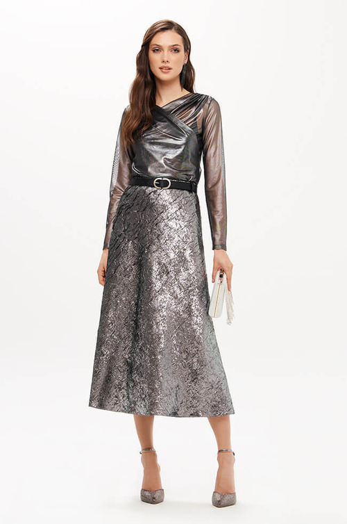 4906 Юбка женская (серебристый)