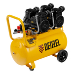 Компрессор безмасл. малошумный DLP -3000/50, 3 кВт, 2х1,5 кВт,50 л, 2850 об/мин,500 л/мин Denzel