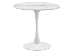 Стол Тулип 80х73 мрамор белый / белый