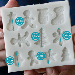 Молд силиконовый "Новый год"