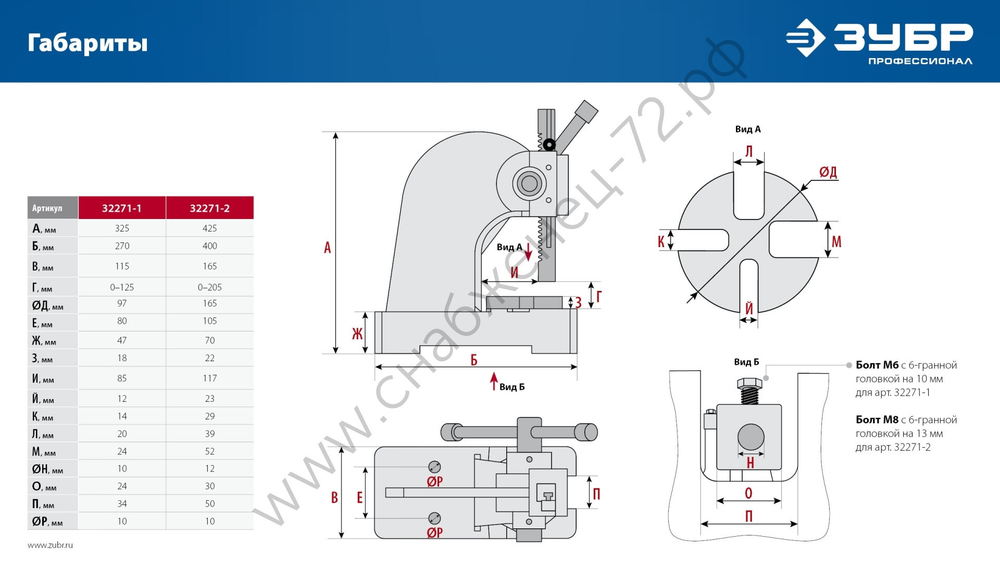Реечный пресс ЗУБР РП-2 2 т