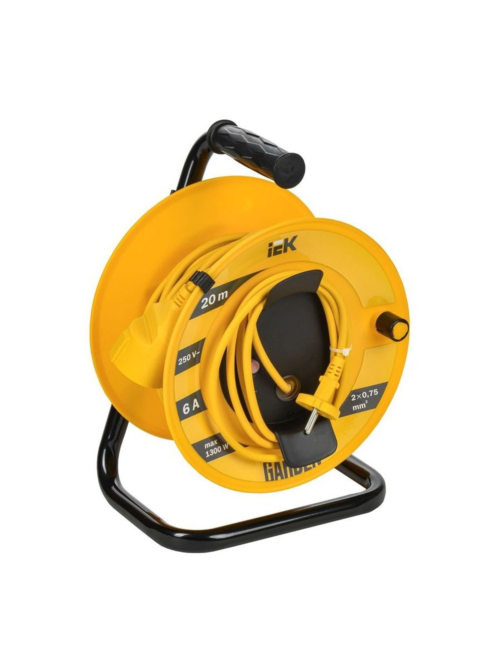 Удлинитель на катушке 1х20м Garden УК20 2P 2х0.75кв.мм IEK GD-KP40-06-01-20
