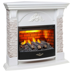 Электрокамин RealFlame Athena Corner GR белый с очагом 3D Firestar 25,5