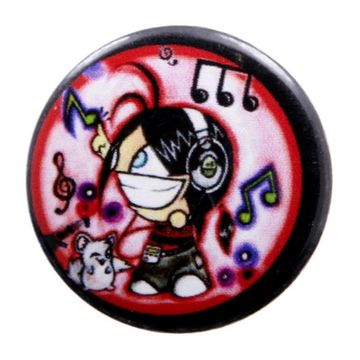 Значок Девочка-музыка в наушниках (182)