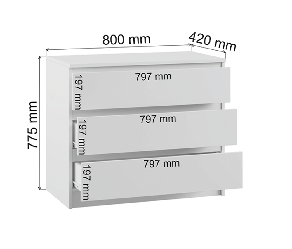 МС Мадера Комод К3М 800*775*420 (лдсп кашемир)