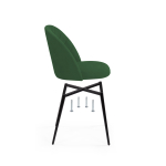 Стул на металлокаркасе Woodville Зест темно-зеленый, черный глянец, ножки черные