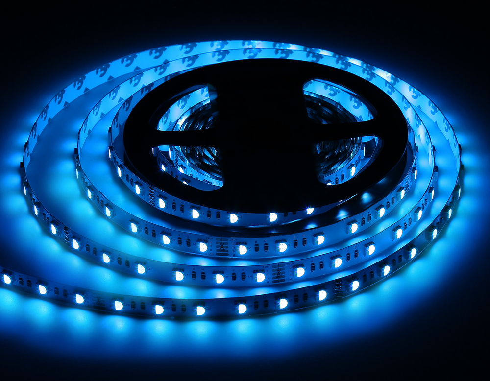 Светодиодная лента RGB с холодным белым светом GS4403 5050 60Led/ 10W m/ 24V IP20 RGBW+6500K/ 5000*10*1.87mm/ кратность резки 100mm (5 конт.)