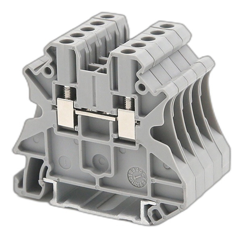 Клемма проходная 2.5 кв.мм винтовой зажим 2 точки подключения серая DKC TUR-2.5