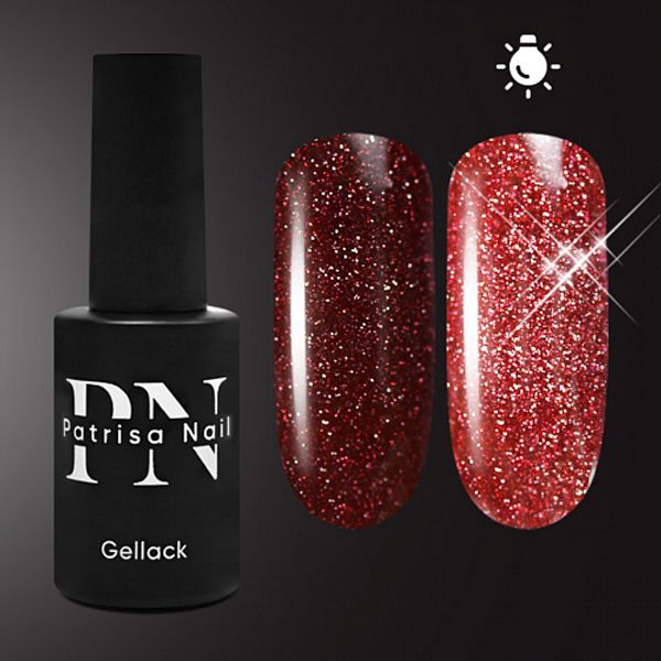 Patrisa Nail, Гель-лак светоотражающий Fire Flash красный 8 мл