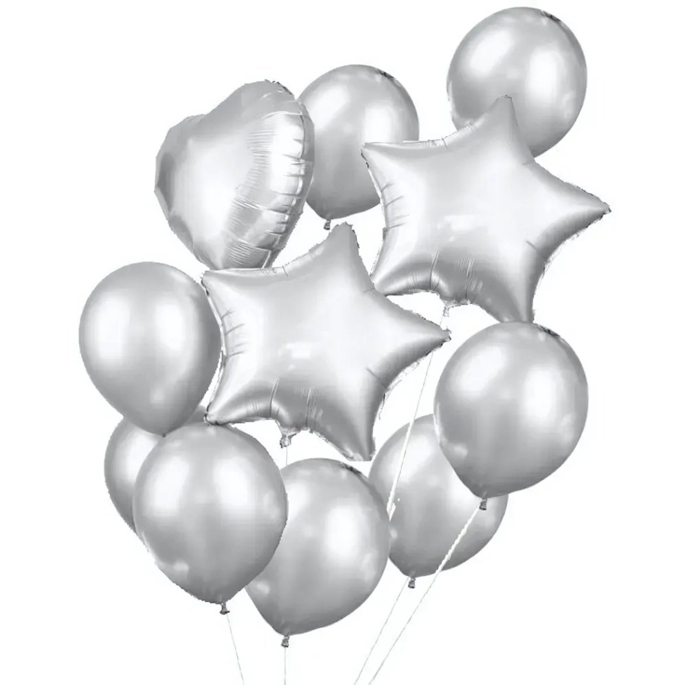 Набор шаров 11 шт «Магия праздника» (серебро)