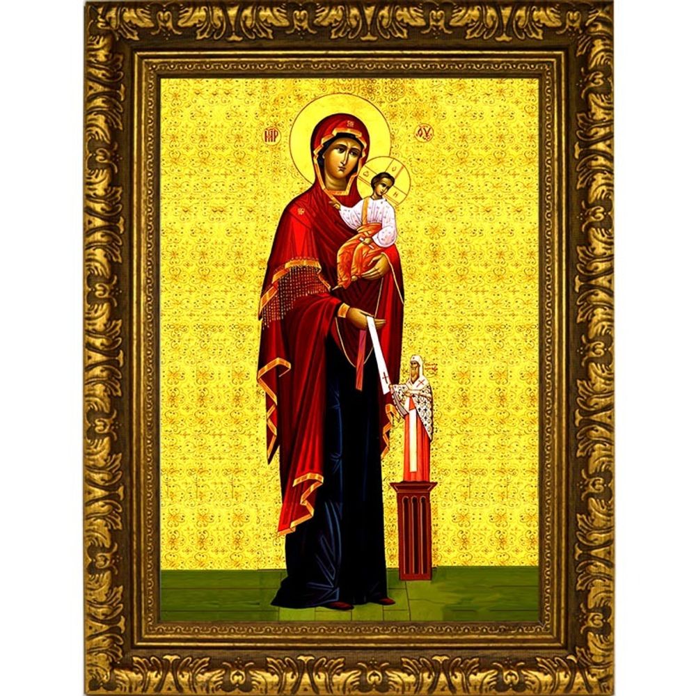 Максимовская  икона Божьей Матери на холсте.