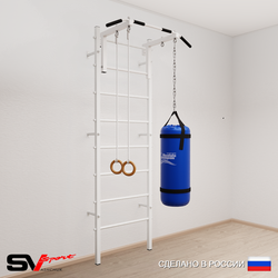 Шведская стенка Sv Sport усиленная 6103 (Турник стандарт/Кольца/Цепь/Мешок 30кг)