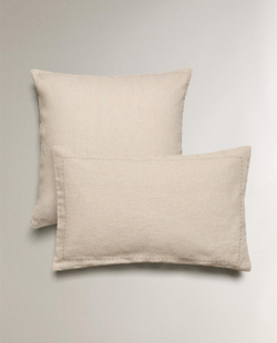Zara Home наволочка декоративная из льна, светло-бежевый · 1140/007