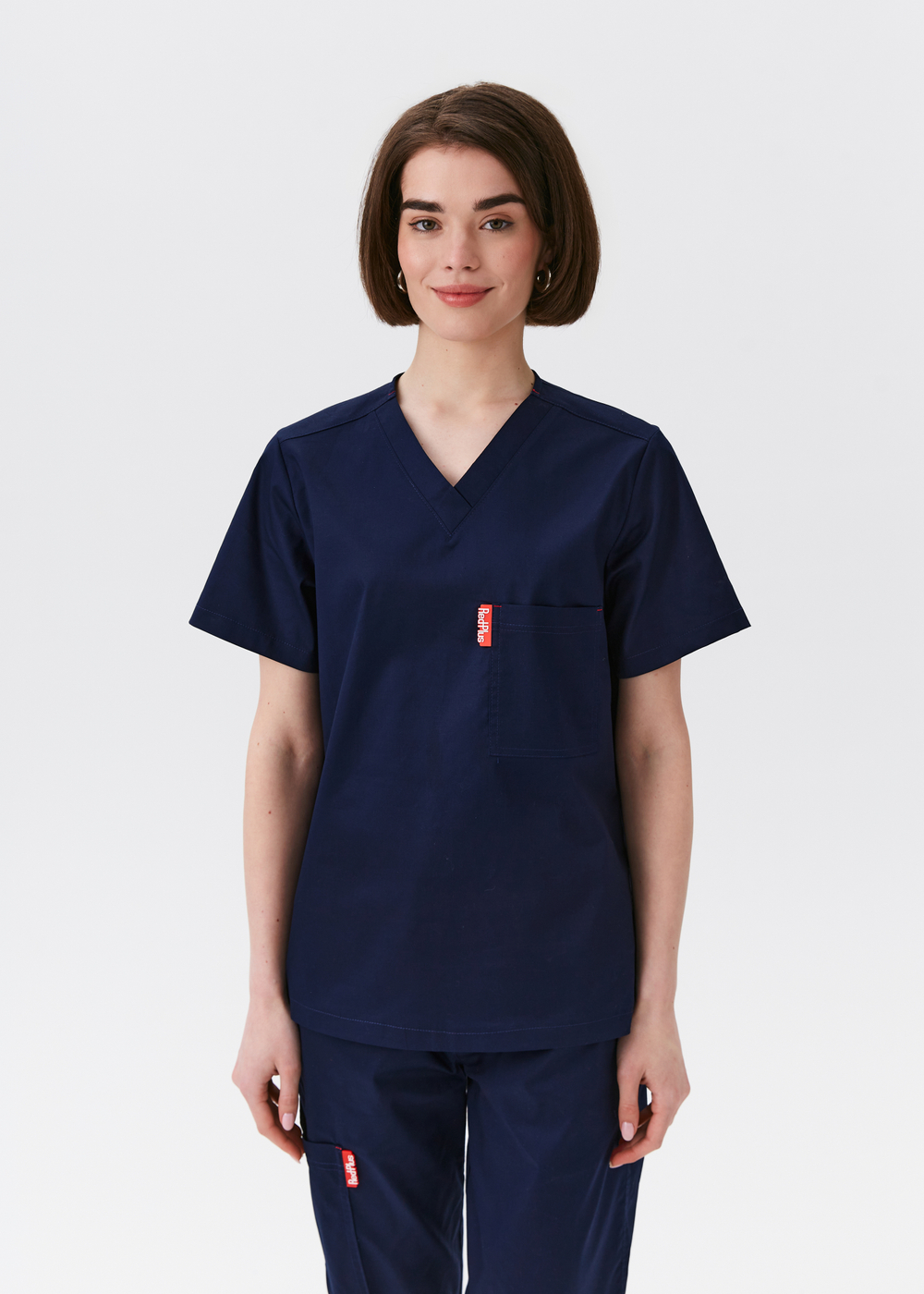 Топ медицинский унисекс Ред Бейс, нэви хлопок