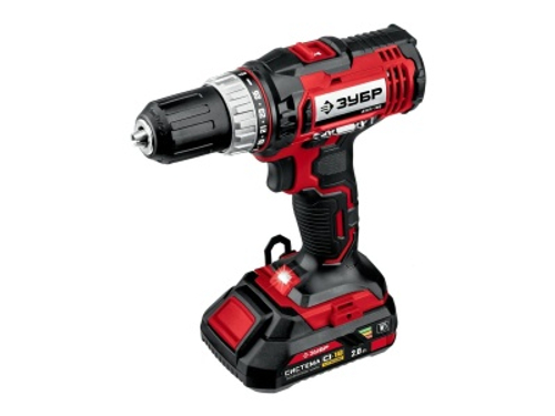 Дрель-шуруповерт аккумуляторная ЗУБР 18В 2 АКБ (2Ач) в кейсе