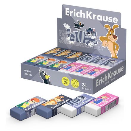 Ластик ErichKrause Простоквашино, прямоугольный, термопластичная резина, 1шт.