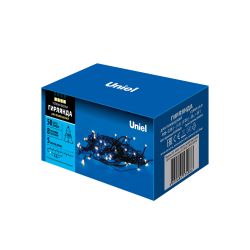 ULD-S0500-050-DGA WARM WHITE IP20 Гирлянда светодиодная. 5м. 50 светодиодов. Теплый белый свет. Провод зеленый. ТМ Uniel