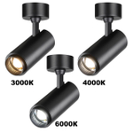 359222 OVER NT23 372 черный Светильник накладной с перекл. цв. температуры, мощности IP20 LED 3000К\4000К\6000К 5W/9W/13W 220V NAIL