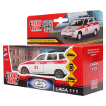 Модель ин. мет. "Lada 111. Скорая" 12см, открыв. двери и багажник, в коробка SB-16-67-A-WB (Технопарк)