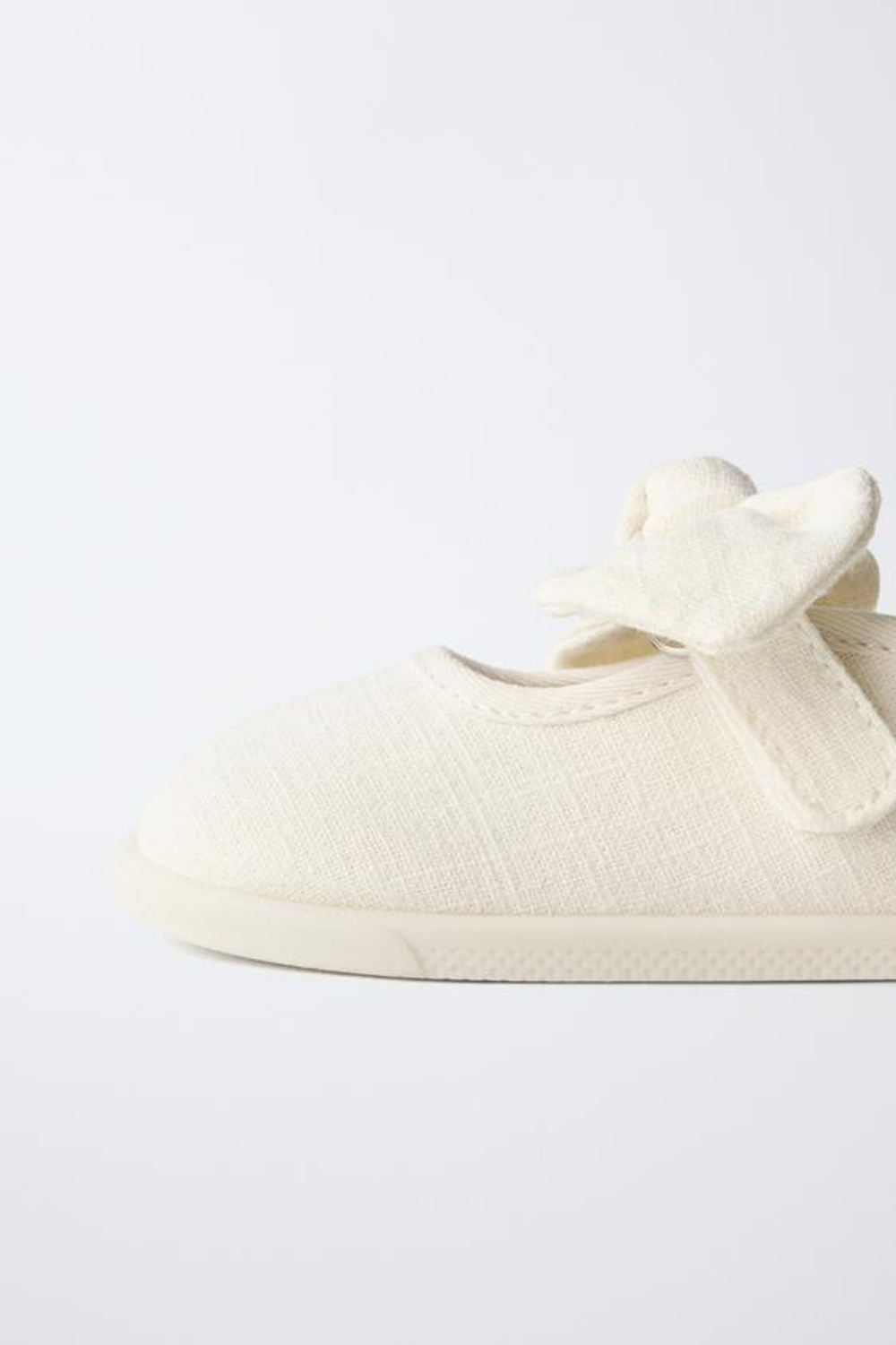 ZARA ТУФЛИ С БАНТОМ BAREFOOT, ЭКРЮ