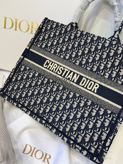 Женская сумка Dior Book Tote синего цвета большая