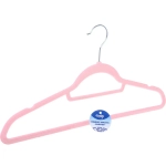 Плечики нескользящие с бархатным покрытием 5шт «ИДЕЯДОМА», цвет пудровый, 44*22см (Селфи)