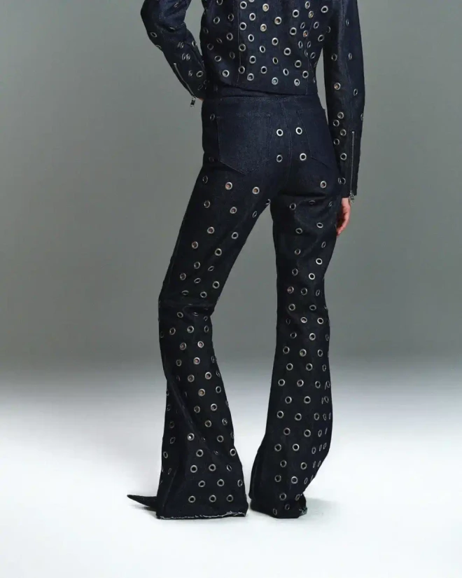 Джинсы Raw с люверсами