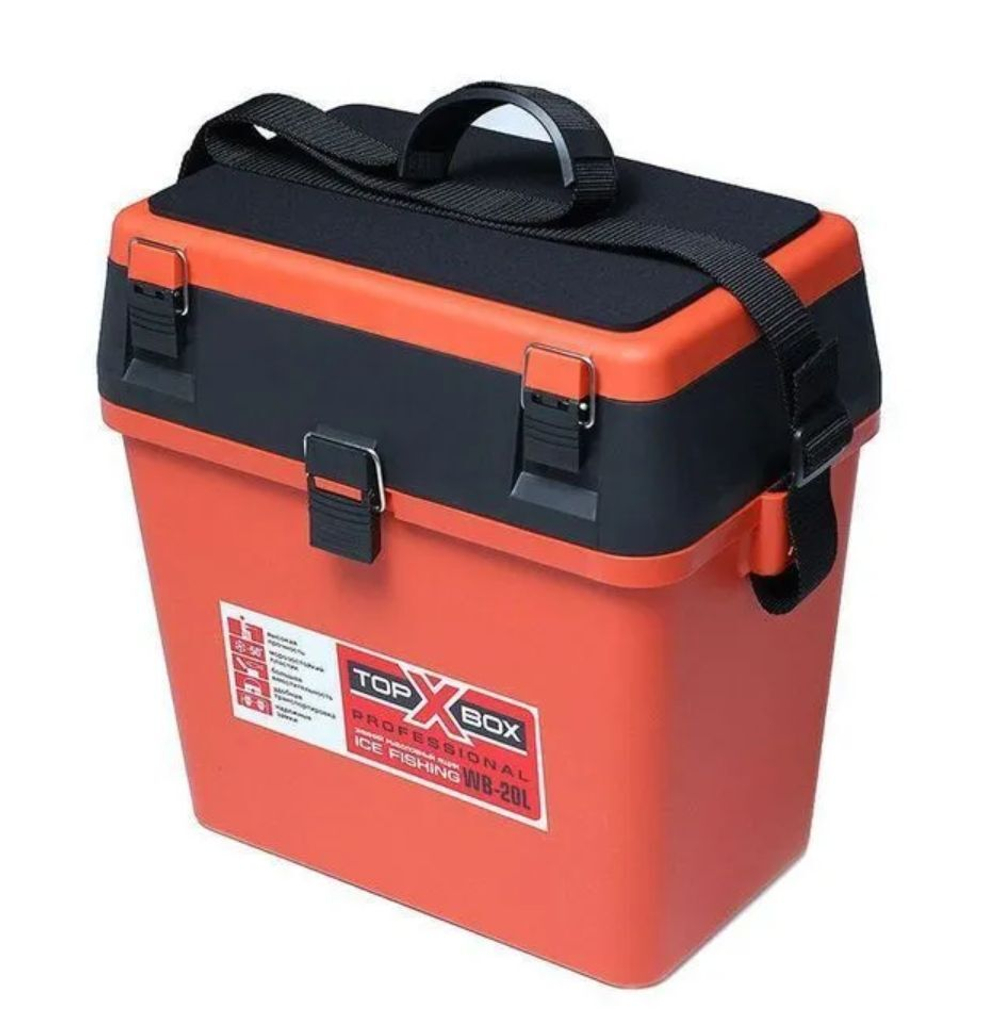 Ящик для зимней рыбалки WB- 20L (40*25*38 cм), оранжевый