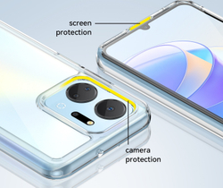 Усиленный прозрачный защитный чехол для смартфона Honor X7A, увеличенные защитные свойства