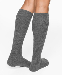 Oysho Длинные носки с добавлением кашемира, темно-серый меланж