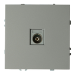 Розетка телевизионная 1-местная (механизм), STEKKER, 75 Ом, 5-862МГц, серия Эмили, RST00-5108-10, платиново-серый, soft touch 49953