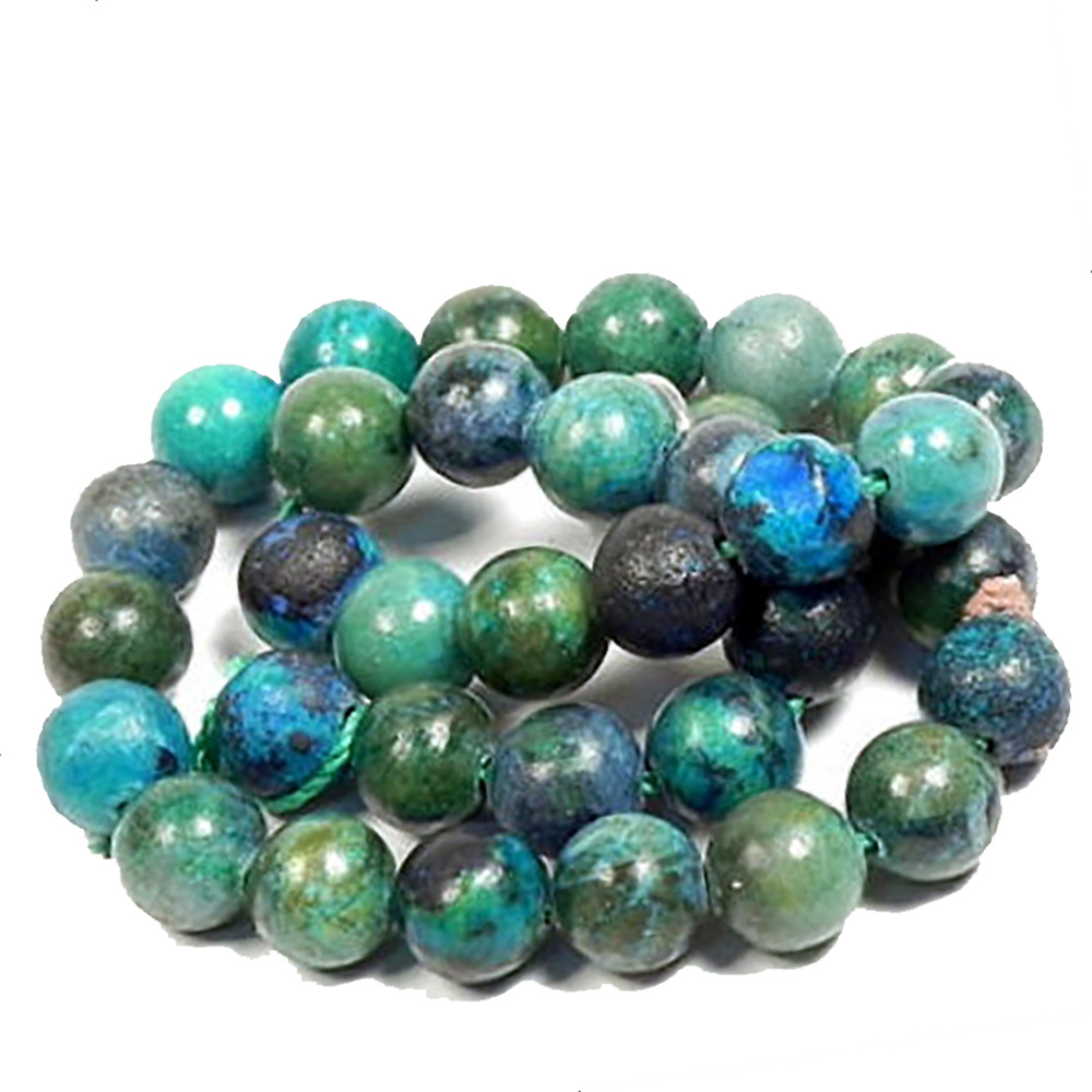 Бусина гладкая хризоколла асс.