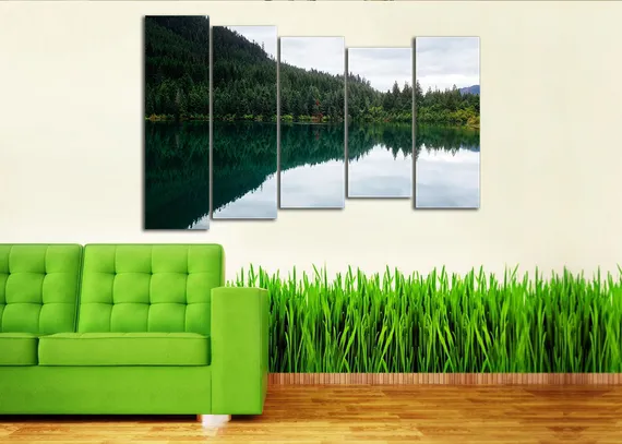 Модульная картина "Зеркало леса"