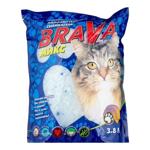 Brava наполнитель силикагелевый для кошек микс