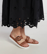 Шлепанцы кожаные colby Michael Kors - коричневый(40S4COFS3L)