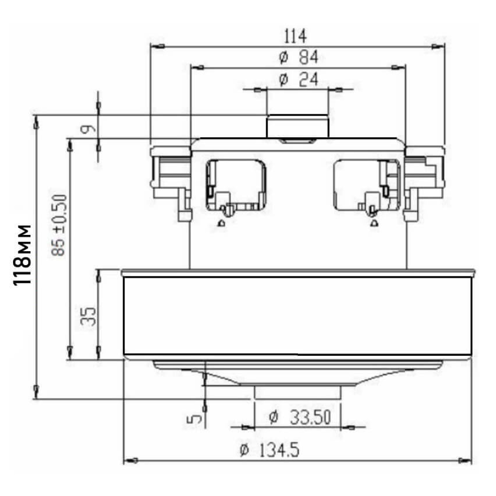 Мотор пылесоса 2000W H-117, D-135