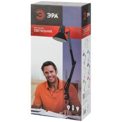 Настольный светильник ЭРА N-121-E27-40W-P Е27 на струбцине розовый | Настольные светильники под лампу