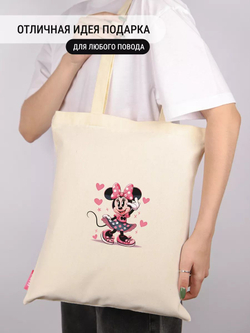 Сумка шоппер женская аниме тканевая через плечо с принтом