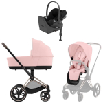 Коляска Cybex Priam IV Rosegold complete Cloud T Sepia Black Plus Base T 3 в 1 Peach Pink