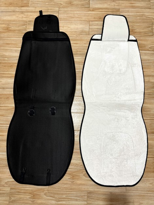 Накидка на сиденье меховая искусст. (белая) перед. с антискользящим покрытием (с подголовником) (KPR)