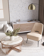 Журнальный столик Алиада 90х90 см светлая керамика сталь шампань