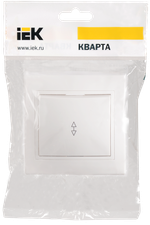 KVARTA Выключатель 1-клавишный проходной 10А ВСп10-1-0-КБ белый IEK