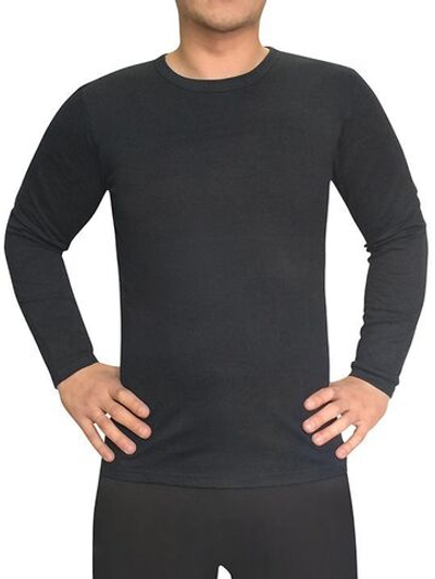 Мужская термофутболка +size с длинным рукавом (Размер: XXXL) (Цвет: черный)