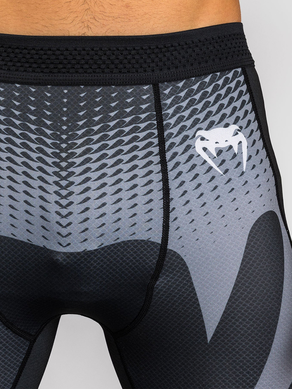 Тайтсы Venum No Gi Black/Silver Grey