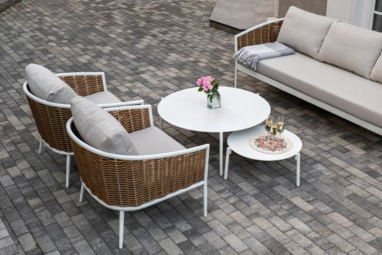 "Тоскана" лаунж-зона из искусственного ротанга, цвет соломенный