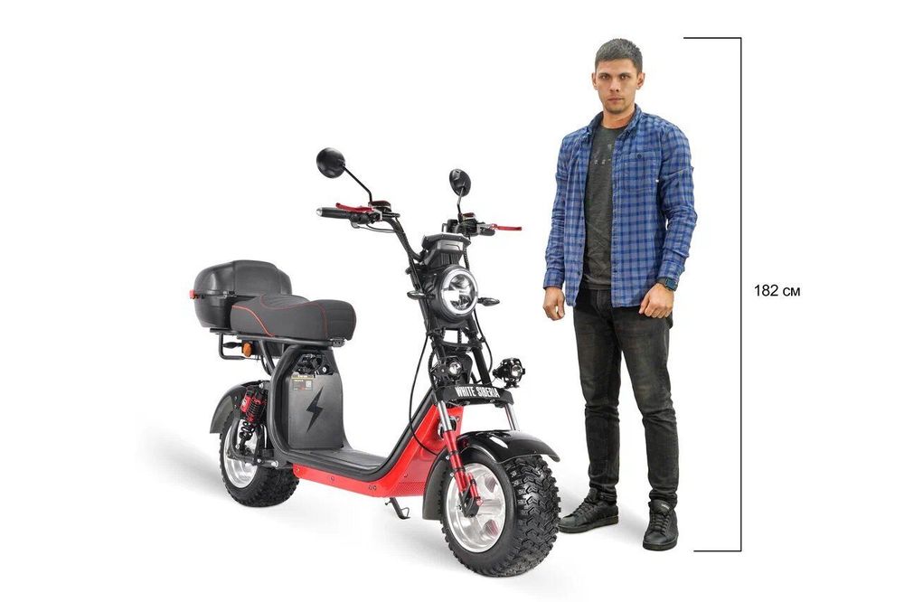 Электроскутер CityCoco WHITE SIBERIA PRO 2500w (Черный) фото 28 фото №32