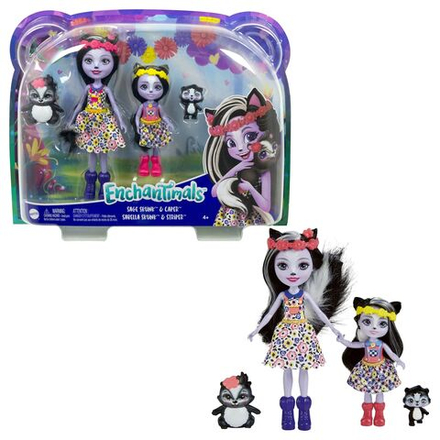 Кукла Enchantimals Mattel - Куклы Sage Skunk и Sabella Skunk с 2 фигурками животных - Энчантималс HCF82