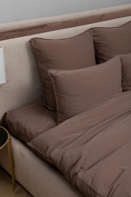 Простыня на резинке 180х200х30 Bovi Soft Sateen шоколадная