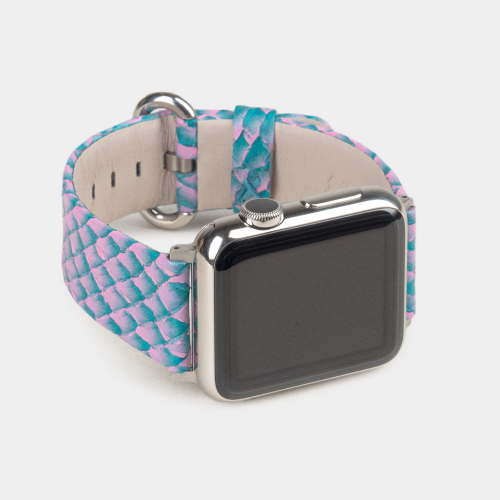Ремешок для Apple Watch 40/41/42 mm из кожи лосося, цвета розовый градиент